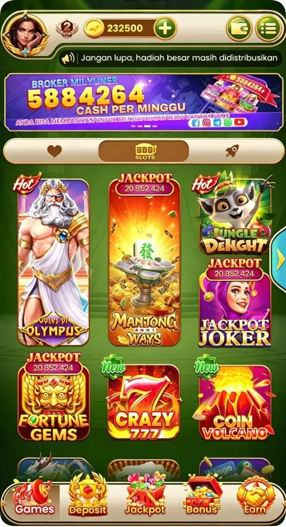 Tampilan utama aplikasi Aplikasi surya88 Resmi: Download dan Instalasi yang intuitif dan efisien.